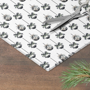 Black White Ornament Christmas Tissue Paper