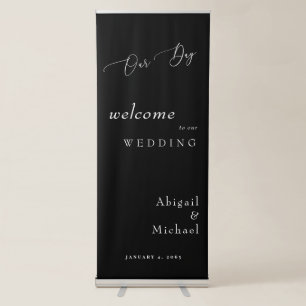 Black & White Our Day II Wedding  Retractable Banner