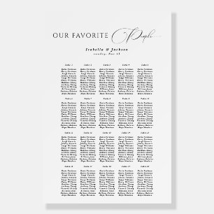 Black & White Our Favorite People Wedding Seating  Foam Board