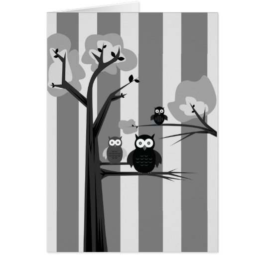 Black & White Owls Cards (Front)