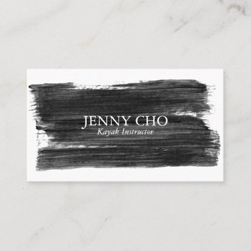 Black white paint stripe business card