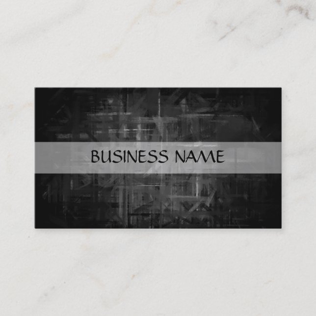 Black White Painting Abstract Art 4 Business Card (Front)