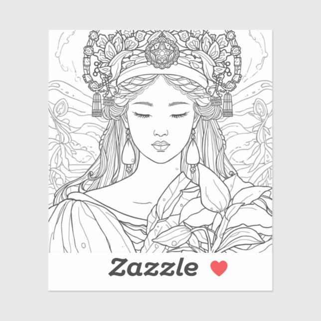 Black & White Painting Outline Collection Sticker (Sheet)