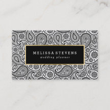 Black & White Paisley Gold Accent