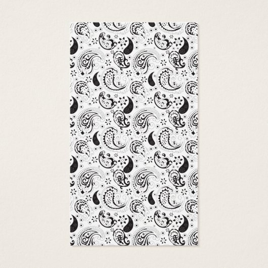 Black & White Paisley Pattern –Elegant Textile Art (Back)