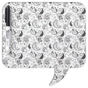 Black & White Paisley Pattern –Elegant Textile Art Dry Erase Board