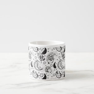 Black & White Paisley Pattern –Elegant Textile Art Espresso Cup