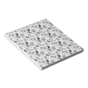 Black & White Paisley Pattern –Elegant Textile Art Notepad