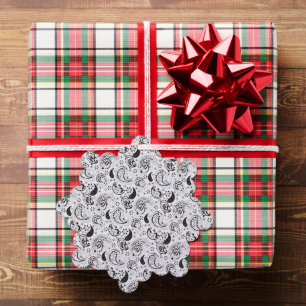 Black & White Paisley Pattern –Elegant Textile Art Ornament Card