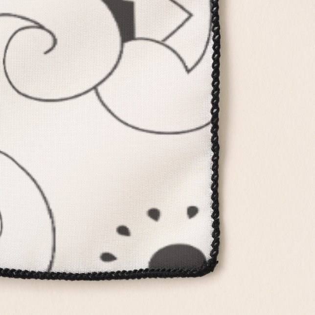 Black & White Paisley Pattern –Elegant Textile Art Scarf (Detail)