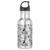 White vintage paisley pattern water bottle | Zazzle