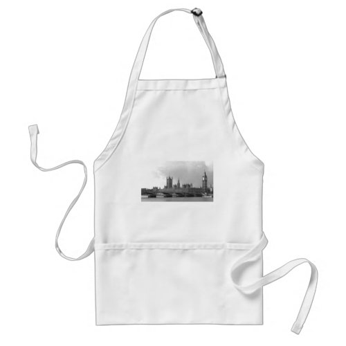 Black White Palace of Westminster Adult Apron
