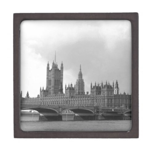 Black White Palace of Westminster Jewelry Box
