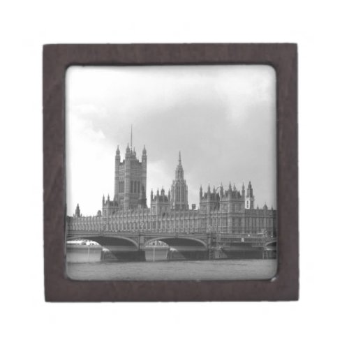 Black White Palace of Westminster Keepsake Box