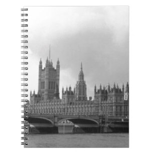 Black White Palace of Westminster Notebook
