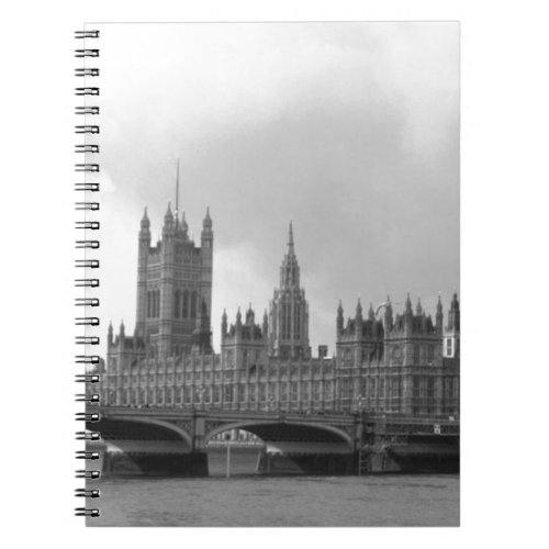 Black White Palace of Westminster Notebook