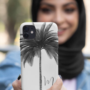 Black White Palm Tree Vintage Elegant Monogram iPhone 8/7 Case