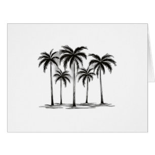 Black & White Palm Trees Graphic T-Shirt for Men W Cards