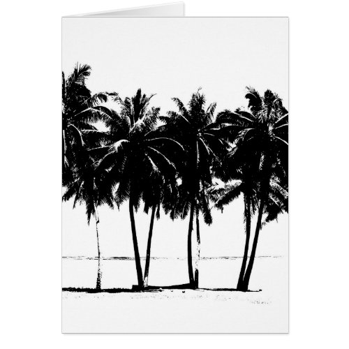 Black White Palm Trees Silhouette
