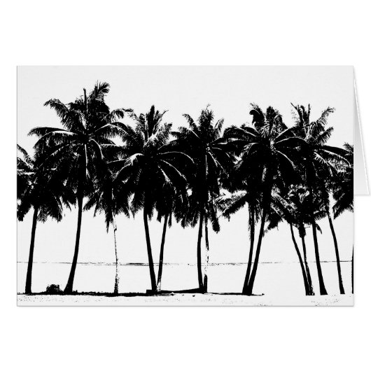 Black White Palm Trees Silhouette (Front Horizontal)