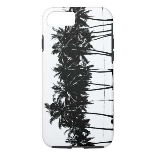 Black White Palm Trees Silhouette iPhone 87 Case