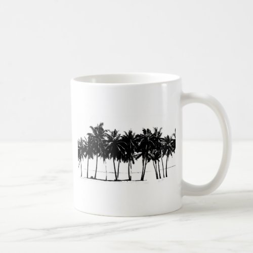 Black White Palm Trees Silhouette Coffee Mug