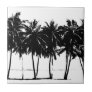 Black White Palm Trees Silhouette Tile