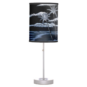 Black & White Palm Trees Table Lamp