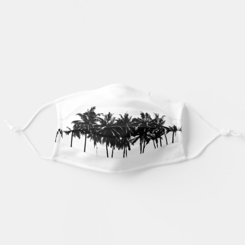 Black White Palm Trees Travel Art Adult Cloth Face Mask