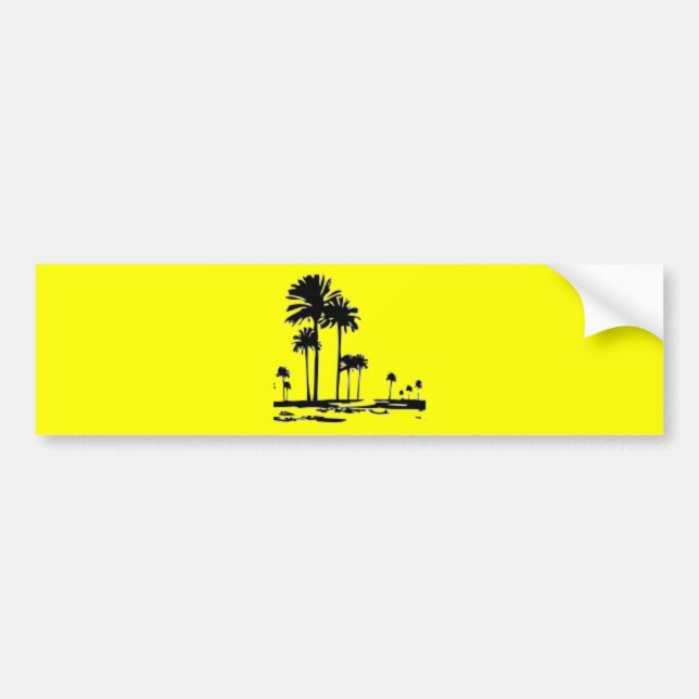 black white palms bumper sticker (Front)