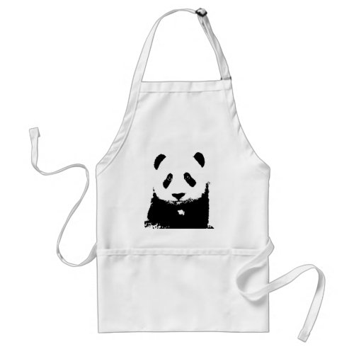 Black  White Panda Adult Apron