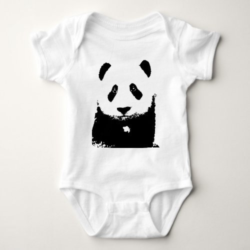 Black  White Panda Baby Bodysuit