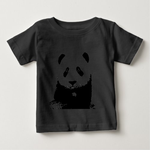 Black  White Panda Baby T_Shirt