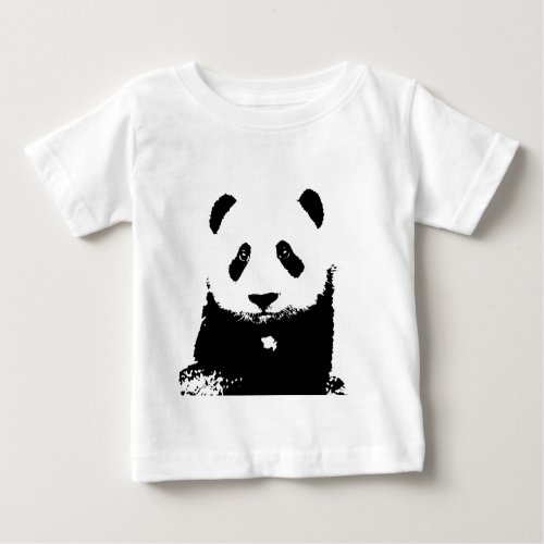 Black  White Panda Baby T_Shirt