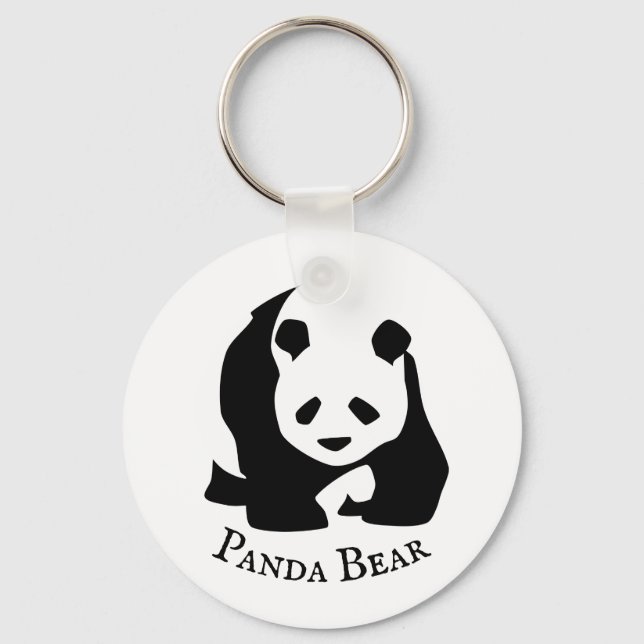 Black White Panda Bear Keychain (Front)