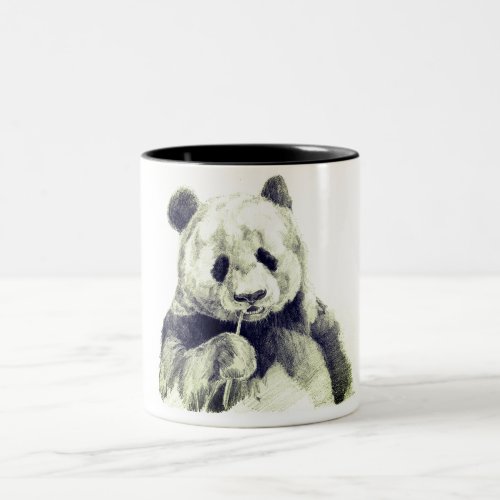 Black  White Panda Bear  Two_Tone Coffee Mug