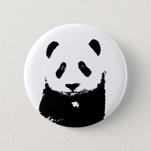 Black  White Panda Button