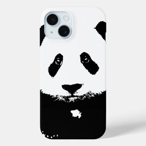 Black  White Panda iPhone 15 Case