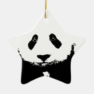 Black & White Panda Ceramic Ornament