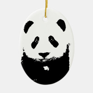 Black & White Panda Ceramic Ornament