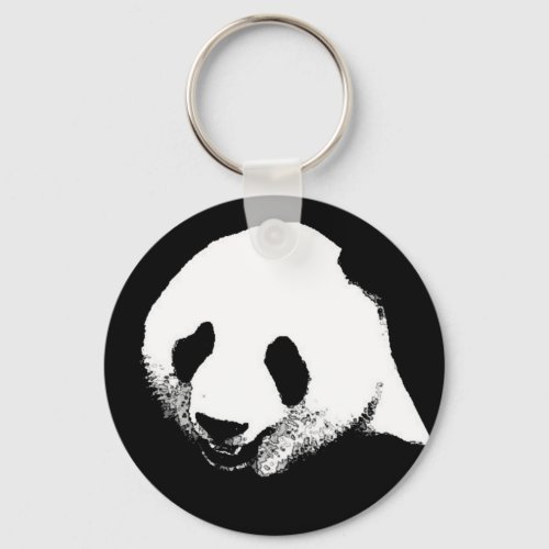 Black  White Panda Keychain