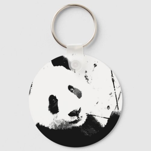 Black  White Panda Keychain