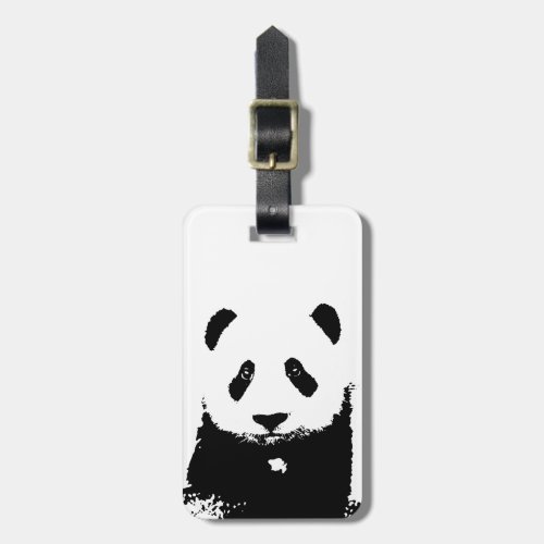 Black  White Panda Luggage Tags