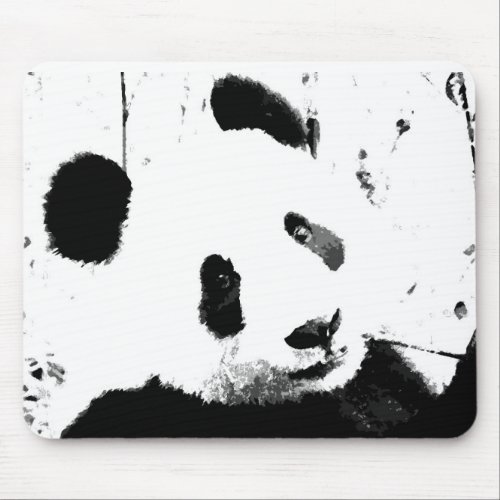 Black  White Panda Mouse Pad