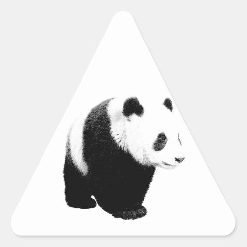 Black  White Panda Triangle Sticker