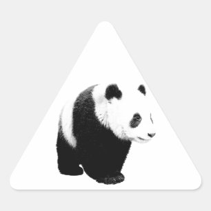 Black & White Panda Triangle Sticker