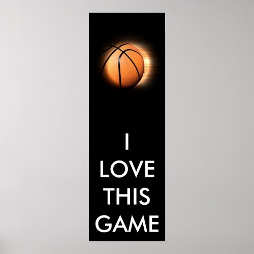 Black  White Panoramic Basketball Poster