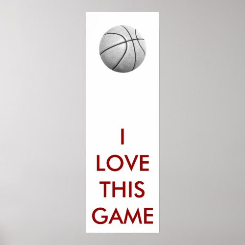 Black  White Panoramic Basketball Poster