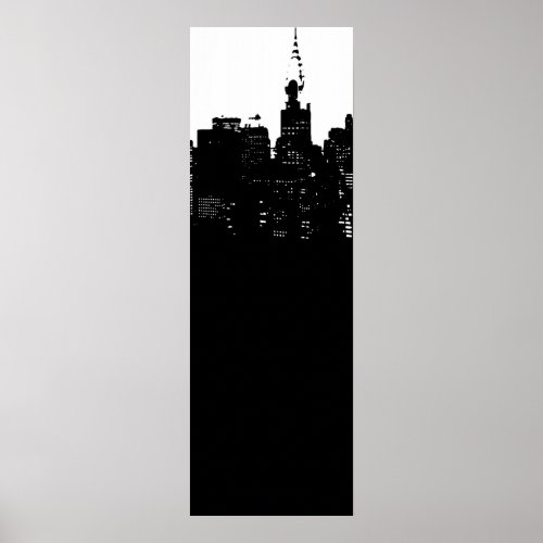 Black  White Panoramic New York City Poster