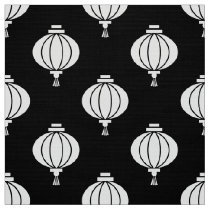 Black white paper lantern oriental pattern fabric